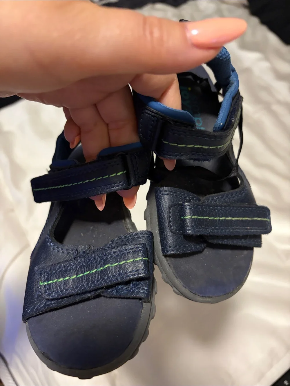 Carters Kids Navy Blue Adjustable Sandals - 8